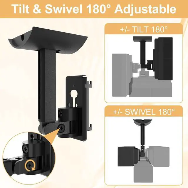 Alt view image 4 of 7 - Black Wall Mount Bracket for UB-20 Compatible with Bose Cube Speakers Lifestyle 6 10 15 18 28 12 (Black)