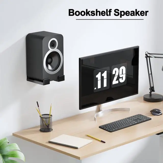 Alt view image 6 of 7 - PUTORSEN Universal Soundbar Wall Mount, Dual Wall Mount Brackets for Most of Soundbars, Hold up to 33 lbs, Depth Adjustable 3.5-6.1, Black