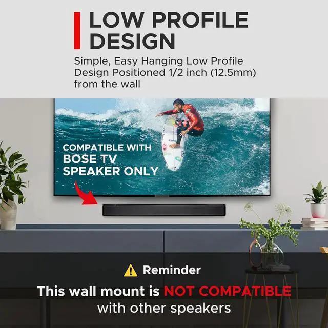 Alt view image 4 of 7 - Sound Bass TV Speaker Wall Mount Bracket | Compatible with Bose TV Speaker Soundbar Only | Complete with Full Mounting Hardware Kit | Only Suitable for Bose TV Speaker Sound Bar | UK Design