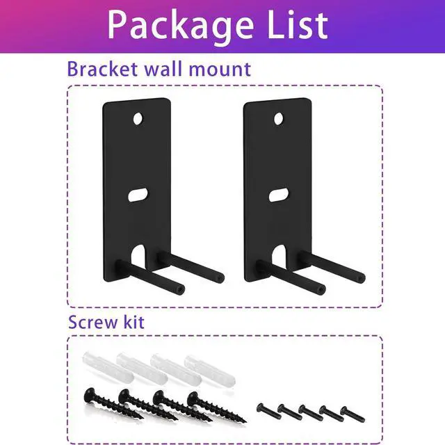 Alt view image 6 of 7 - Pair Steel Black Wall Mount Brackets Replacement Compatible with Bose OmniJewel Lifestyle 650 Home Entertainment System and Bose Surround Speakers 700