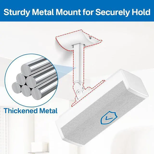 Alt view image 6 of 7 - Angle Adjustable Wall Mount for Bose Speaker - Ceiling & Wall Mount for UB-20 Series II, SoundTouch, CineMate, Lifestyle, Acoustimass, Cube Surround Bracket, White