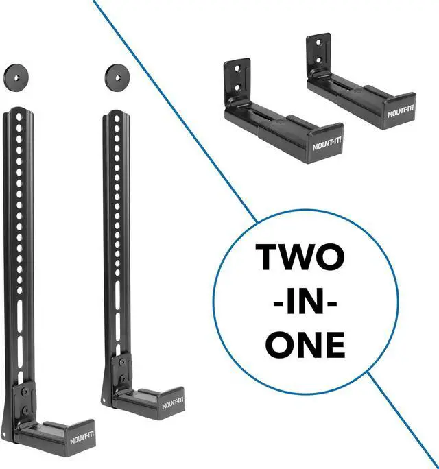 Alt view image 2 of 7 - Mount-It! Soundbar Mount for TV and Wall Mounting | 2-in-1 Soundbar Bracket for Back of TV or Wall Mount Installation | Universal Base Fits All Soundbars