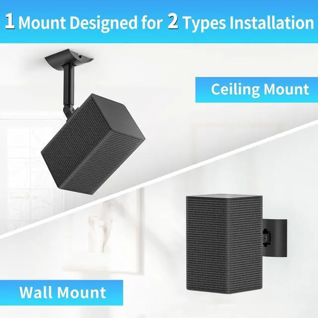 Alt view image 3 of 6 - notiela Speaker Wall Mount for Samsung SWA-9200S SWA-9100S SWA-9000S SWA-8500S, Tilt and Swivel Adjustable Ceiling Speaker Mount Bracket for Samsung 9100S 9000S 8500S, 2 Pack