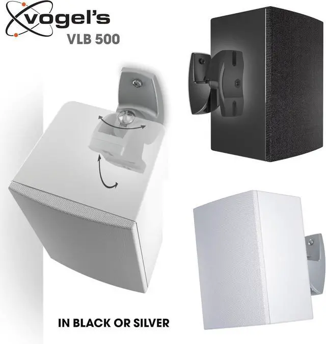 Alt view image 3 of 7 - Vogel's VLB 500 Universal Speaker Wall Bracket Set Swivel and tilt Pre-Assembled Max. 11 lbs (5 kg) Environmental Friendly Packaging Black 2 Brackets
