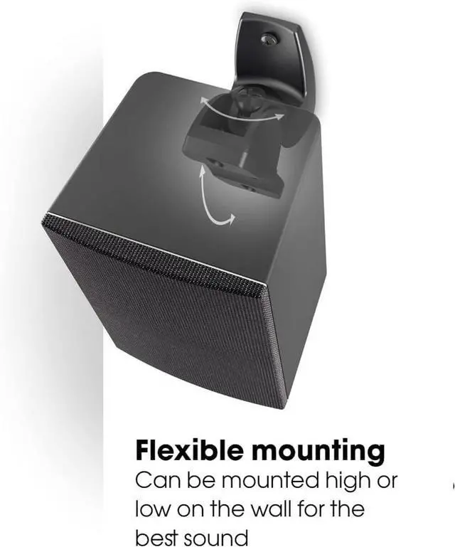 Alt view image 5 of 7 - Vogel's VLB 500 Universal Speaker Wall Bracket Set Swivel and tilt Pre-Assembled Max. 11 lbs (5 kg) Environmental Friendly Packaging Black 2 Brackets