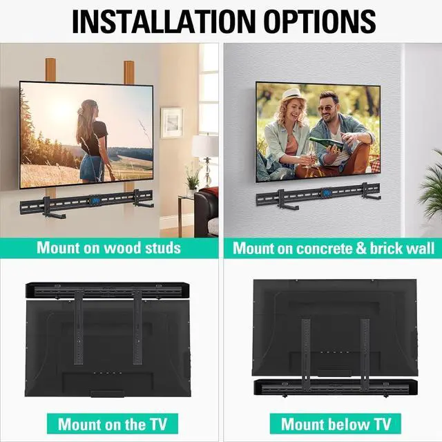 Alt view image 5 of 7 - Mounting Dream Soundbar Mount Sound Bar TV Bracket with Holes/Without Holes, Non-Slip Base Holder Extends 3.4" to 6.1", Up to 20 LBS, Safe and Easy to Install MD5425