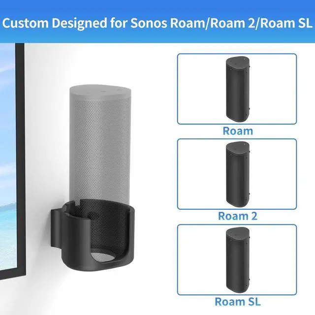 Alt view image 2 of 7 - Sturdy Speaker Wall Mount for Sonos Roam/Roam SL Mount,Speaker Mount for Sonos Roam, Roam SL Wall Mount Bracket Easy to Install Mounting Bracket,Black