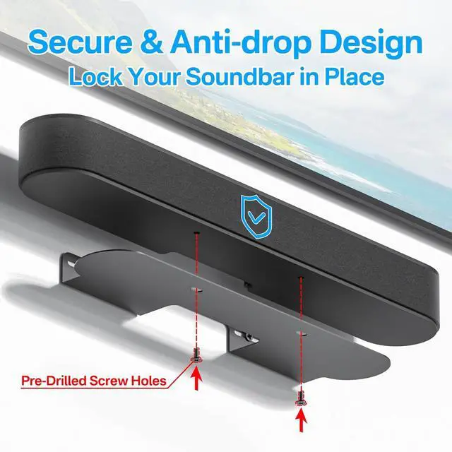 Alt view image 3 of 7 - notiela Soundbar Mount for Sonos Beam Wall Mount Black - Heavy Duty Wall Bracket Mount for Sonos Beam Gen 1 & Gen 2 Mounting Bracket for Space Saving