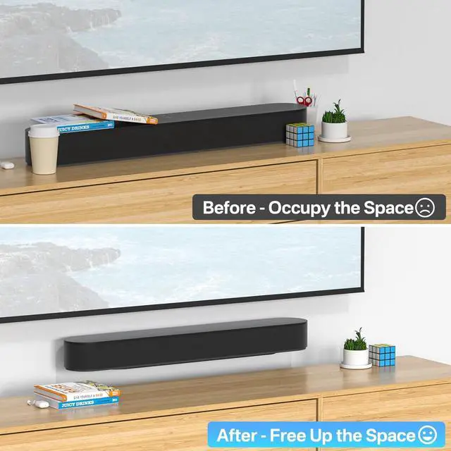Alt view image 6 of 7 - notiela Soundbar Mount for Sonos Beam Wall Mount Black - Heavy Duty Wall Bracket Mount for Sonos Beam Gen 1 & Gen 2 Mounting Bracket for Space Saving