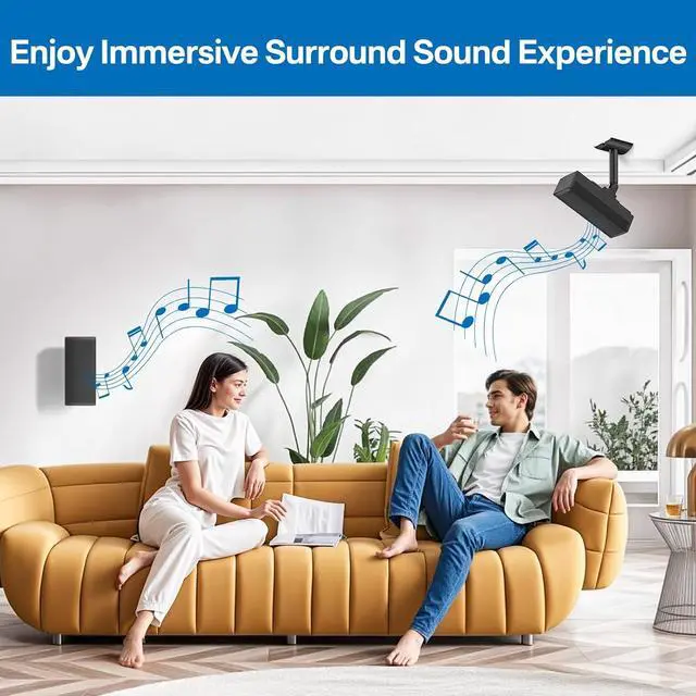 Alt view image 7 of 7 - Angle Adjustable Speaker Wall Mount for Bose Speakers - Ceiling & Wall Mount for Bose UB-20 Series II, SoundTouch, CineMate, Lifestyle, Acoustimass, Cube Surround Speaker Bracket, 2 Pack