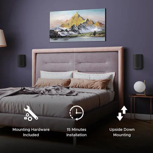 Alt view image 2 of 7 - Sound Bass ERA100 Wall Mount Bracket, Low Profile, Black, Single Unit, Compatible with Sonos ERA 100 Speaker, Complete with All Fixing Hardware