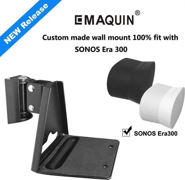Alt view image 2 of 6 - Wall Mount Bracket for Sonos Era 300 Speaker (Swivel and Tilt,Sturdy Metal,Enduring Paint Finish,Easy to intall,Compatible with Sonos Era 300,Single pc,Black)