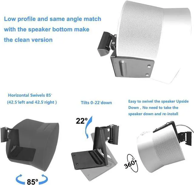 Alt view image 4 of 6 - Wall Mount Bracket for Sonos Era 300 Speaker (Swivel and Tilt,Sturdy Metal,Enduring Paint Finish,Easy to intall,Compatible with Sonos Era 300,Single pc,Black)