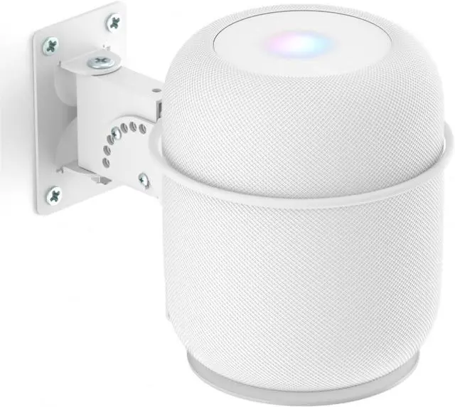 Main image of Adjustable Speaker Mount for Homepod 2 Wall Mount Bracket with Dust-Proof Cover Compatible with Homepod 2nd Generation Mount - Heavy Duty Speaker Mount for Homepod 2nd Gen Shelf, White