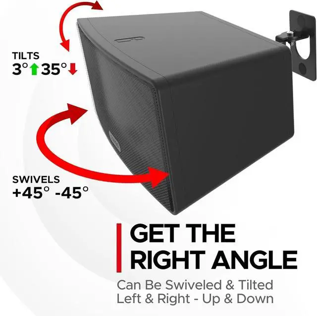 Alt view image 5 of 7 - Sound Bass Play 3 Wall Mount Black Pair, Compatible with Sonos Play:3 Only, Twin Pack, Adjustable Swivel & Tilt Mechanism, 2 Mounting Brackets Includes All Fixings