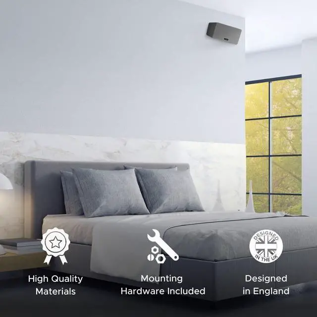 Alt view image 6 of 7 - Sound Bass Play 3 Wall Mount Black Pair, Compatible with Sonos Play:3 Only, Twin Pack, Adjustable Swivel & Tilt Mechanism, 2 Mounting Brackets Includes All Fixings