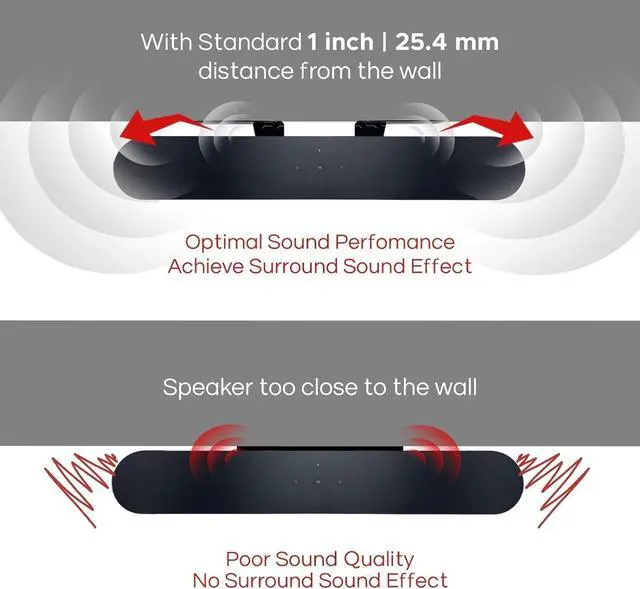 Alt view image 6 of 7 - Sound Bass Soundbar Mount for Sonos Beam Compatible with Generation 1 & 2 Sonos Beam Sound Bar Includes All Necessary Mounting Hardware, Mounts Bracket, Black
