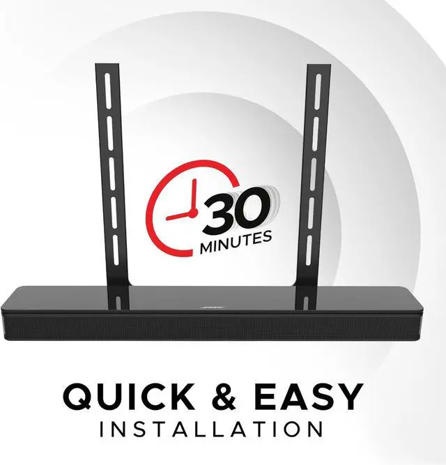Alt view image 6 of 7 - Sound Bass Universal Under TV Mount Black Compatible With Bose Smart Soundbar 300/500/550/600/700/900/Ultra, TV Speaker, Soundtouch 300 - Invisible Once Fitted, Fast & Easy Way to Mount Your Sound Bar