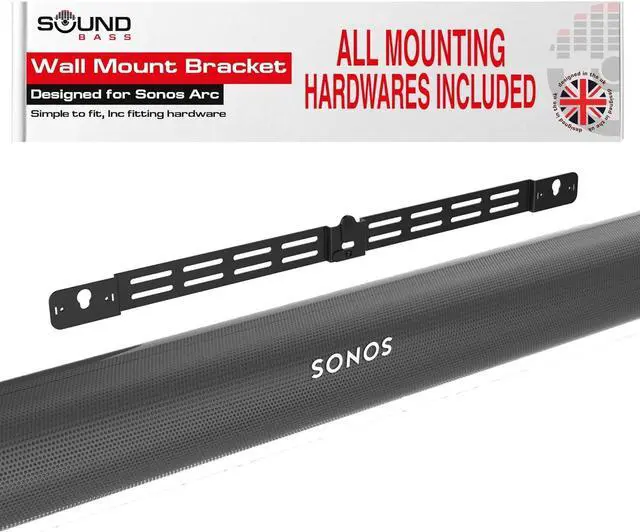Main image of Sound Bass Arc Wall Mount Bracket, Black, Compatible with Sonos Arc and Arc Ultra, Adjustable Depth, All Hardware Included, Designed in The UK
