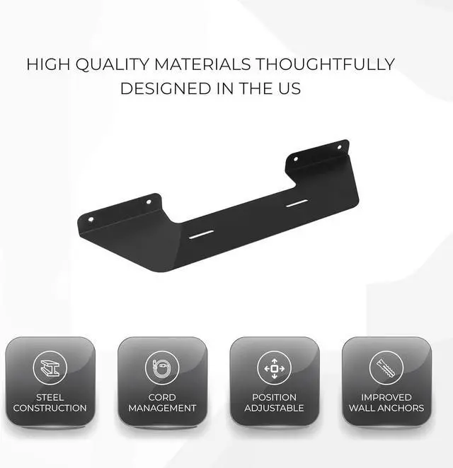 Alt view image 3 of 7 - HumanCentric Soundbar Wall Mount for Sonos Beam Speaker - Black