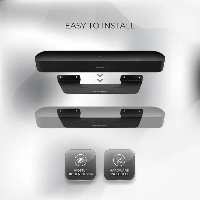 Alt view image 4 of 7 - HumanCentric Soundbar Wall Mount for Sonos Beam Speaker - Black