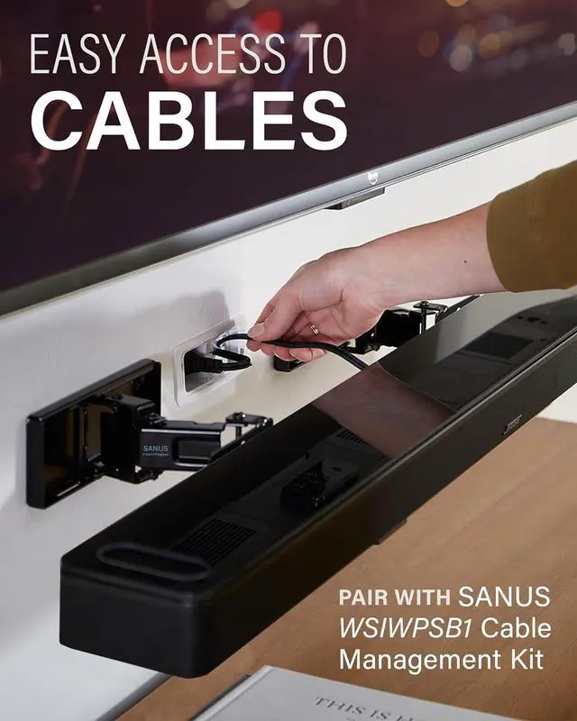 Alt view image 6 of 7 - Sanus Universal Extendable Soundbar Wall Mount - Compatible with Most Soundbars, Under TV Speaker Mounts for an Easy & Secure Installation of Your Soundbar