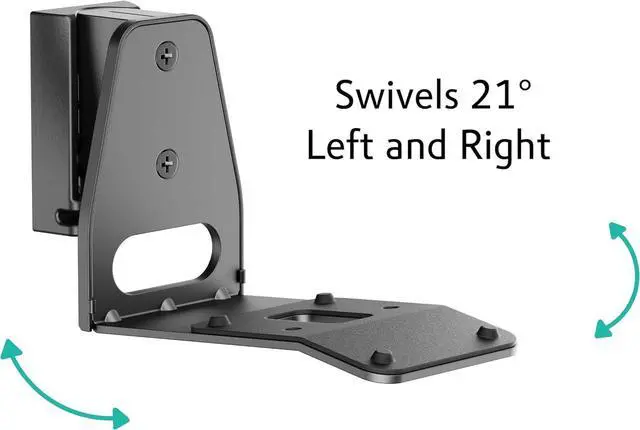 Alt view image 3 of 6 - ynVISION.DESIGN Wall Mount Compatible with Sonos Era 300 Speakers - Pair - Tilt 18°/Swivel ±21° - Cable Management - Concrete/Brick/Wood Stud Mounting Hardware Included - Easy Assembly - Black