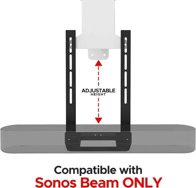 Alt view image 5 of 7 - Sound Bass Beam TV Mount, Compatible with Generation 1 & 2 Sonos Beam Mounting Bracket for TV, Black, Full Hardware Kit Included, Beam Soundbar