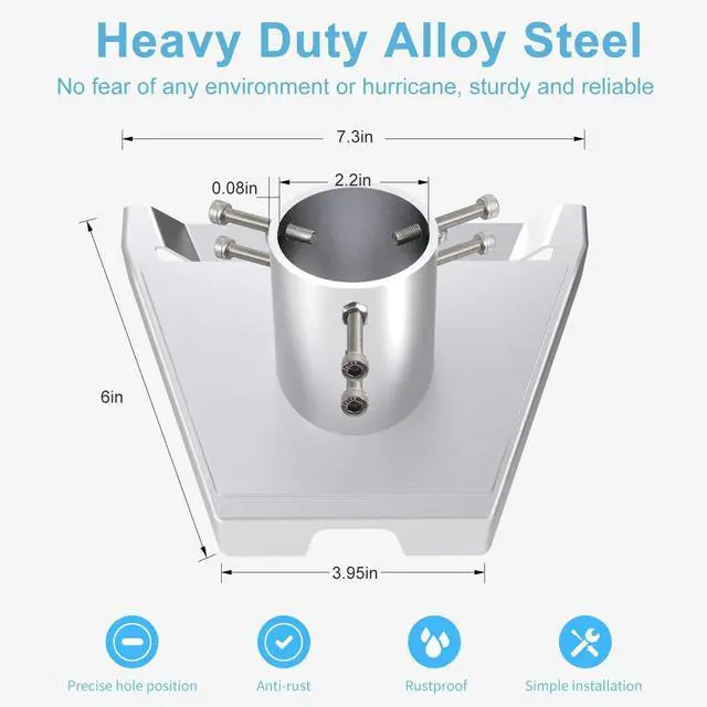 Alt view image 3 of 7 - Heavy Duty Starlink Gen 3 Pipe Adapter, Starlink V4 Pole Adapter Mount,Star Link Gen3 Mount,Star Link Gen 3 Pole Mounting Kit, Adjustable Mounting Kits for StarLink Roof, Wall, RV Installation