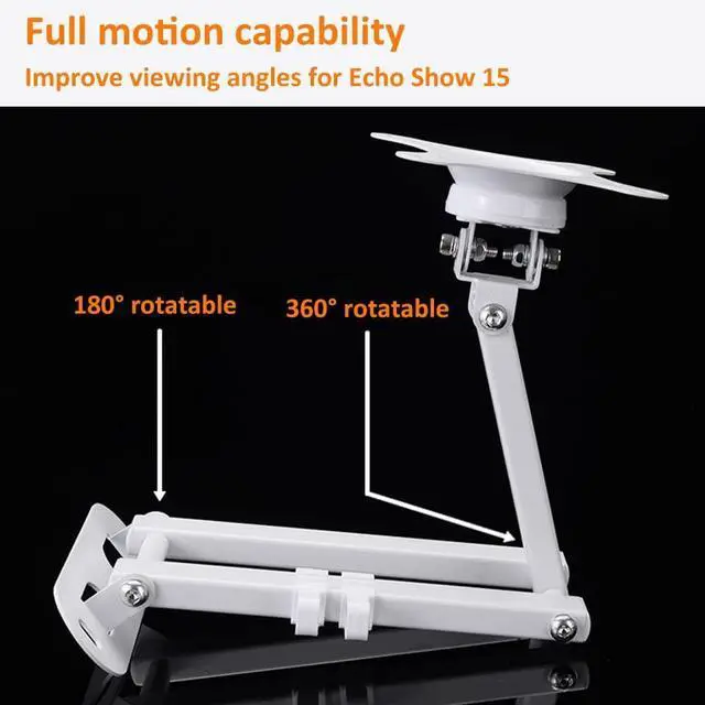 Alt view image 5 of 7 - AutoSonic Adjustable Wall Mount Bracket Compatible with Echo Show 15 and 21, Swivel and Tilt Smart Display Mount, Easy Installation | White