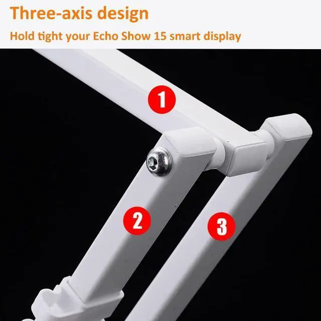 Alt view image 3 of 7 - AutoSonic Adjustable Wall Mount Bracket Compatible with Echo Show 15 and 21, Swivel and Tilt Smart Display Mount, Easy Installation | White