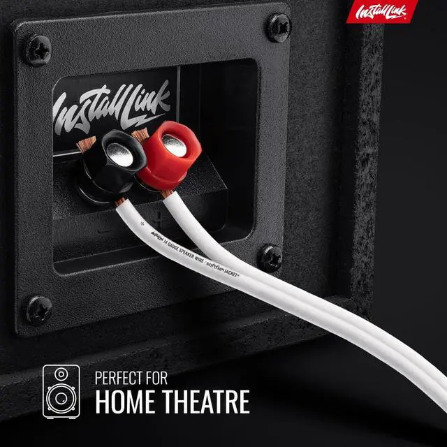 Alt view image 3 of 7 - Install Link 14 Gauge Speaker Wire (White) for Car, Home or RV Audio Cable, 100ft, CCA