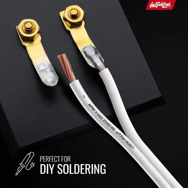 Alt view image 5 of 7 - Install Link 14 Gauge Speaker Wire (White) for Car, Home or RV Audio Cable, 100ft, CCA