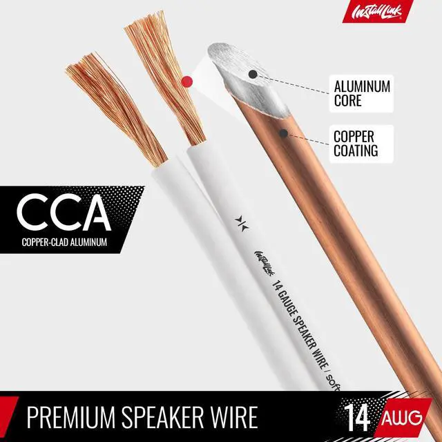 Alt view image 6 of 7 - Install Link 14 Gauge Speaker Wire (White) for Car, Home or RV Audio Cable, 100ft, CCA