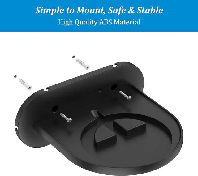 Alt view image 6 of 6 - PlusAcc Show 10 Wall Mount Stand - Holder Mount for Echo Show 10 3rd Gen, Space Saving Alexa Accessories Bracket Shelf (Black)