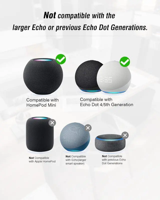 Alt view image 3 of 7 - Stand for Homepod Mini, ABS Holder Tripod with Robot Shape, Safe Stable Mount with Anti-Slip Silicone Pad Protects Home pod Mini Speaker Well