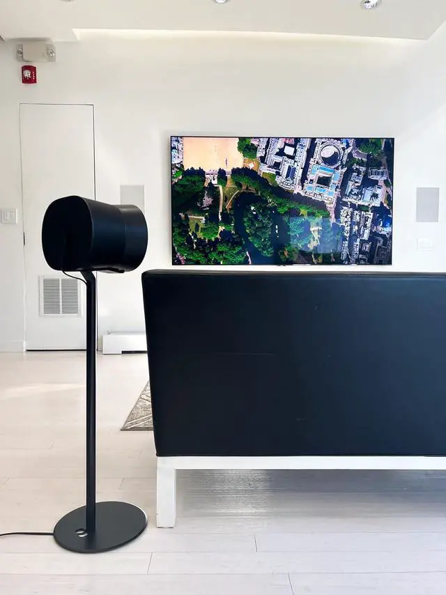 Alt view image 6 of 6 - ynVISION.DESIGN Fixed Height Floor Stands Compatible with Sonos Era 100, Era 300 Speakers Pair - Surround Sound Speaker Stands with Built-In Cable Management, Sleek and Secure, 28.2 inches tall, Black