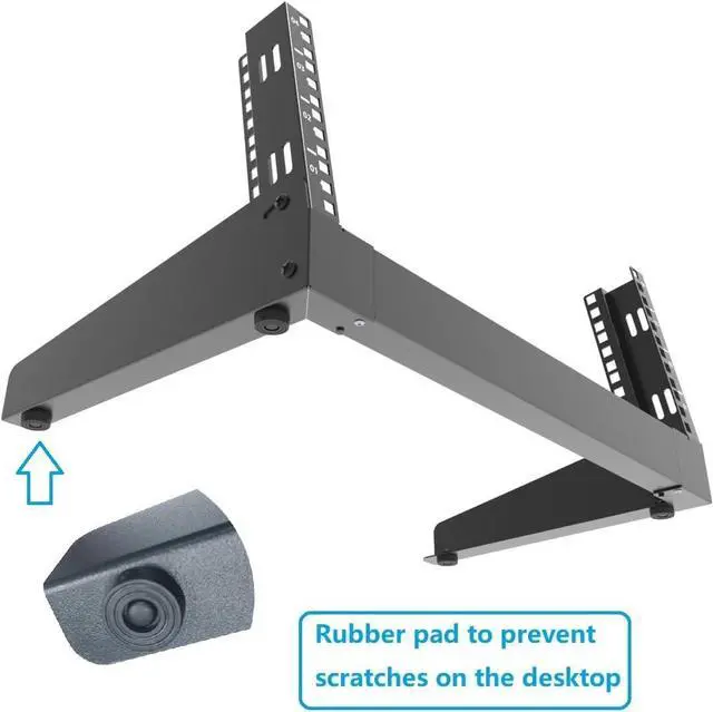 Alt view image 5 of 5 - JINGCHENGMEI 4U Desktop Network Rack 19 inches Small Open Frame Rack 2 Post Free-Standing Tabletop Rack for Server, Patch Panel, Data, AV, IT,Studio or Networking Equipments (4U)