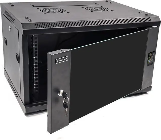Main image of 6U/9U/12U Server Rack Wall Mount Server Cabinet Enclosure with 2 Cooling Fans, Temp, Locks Door, 17.7 Deep, 19 Inch Network Rack for IT and A/V Equipment (6U)