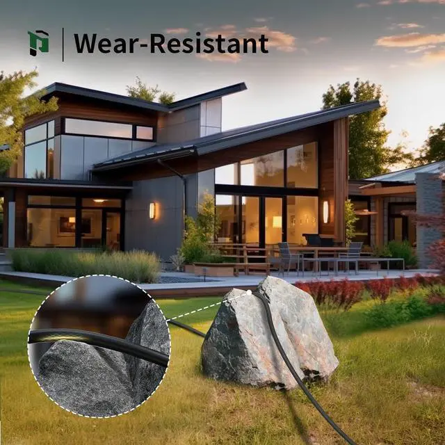 Alt view image 7 of 7 - PLUGTUL Outdoor Extension Cord 25 FT Waterproof, 16/3 Gauge Black Heavy Duty 3 Prong Extension Cord, 13A 1625W SJTW, ETL Listed, Great for Garden and Home