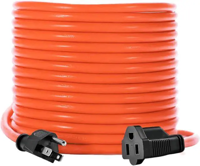 Main image of KMC 75ft Outdoor Extension Cord, 75-Foot 16/3 Weatherproof Indoor/Outdoor Extension Cable, Flexible SJTW 16-Gauge 100% Copper Wire, Durable Vinyl Jacket, UL/ETL Certified, 10A 1250W, Orange