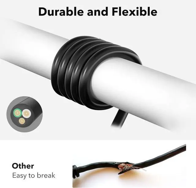 Alt view image 7 of 7 - BN-LINK 6ft Indoor Outdoor Extension Cord 16/3 SJTW, 2 Pack, Black, 3-Prong, Weather Resistant & Flame Retardant, for Indoor, Garden, Landscaping & Holiday Decorations, ETL