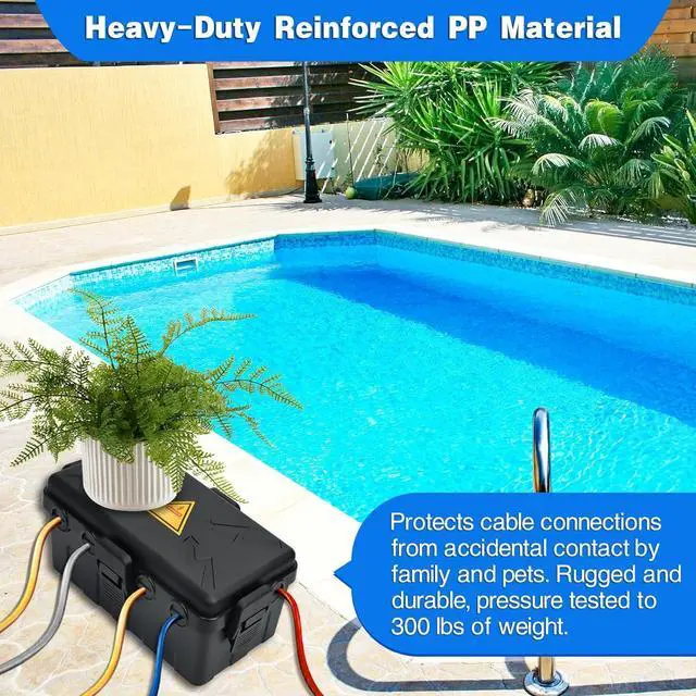 Alt view image 5 of 7 - Hrensaw Medium Outdoor Electrical Box(10.6x5.5x4.5inch),Weatherproof Connection Box w/6 Cable Entry,IP54 Waterproof Extension Cord Cover Protect Power Strip,Timer,Plug,Holiday Lights,Black