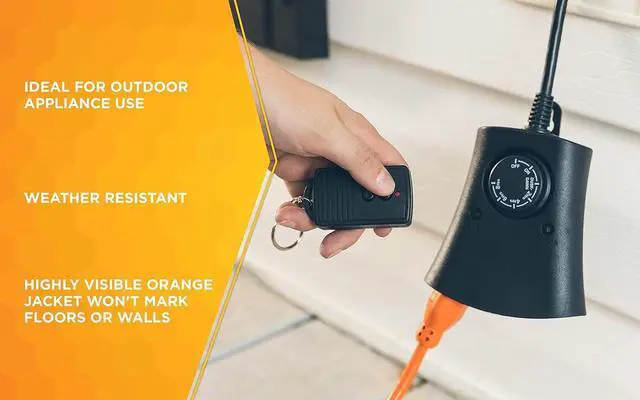 Alt view image 6 of 7 - Heavy Duty Outdoor vinyl Power Extension Cord SJTW, Orange, 16/3, 100 FT.