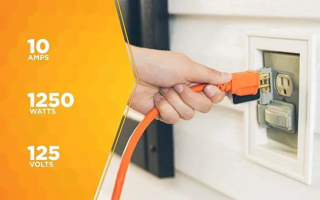 Alt view image 7 of 7 - Heavy Duty Outdoor vinyl Power Extension Cord SJTW, Orange, 16/3, 100 FT.