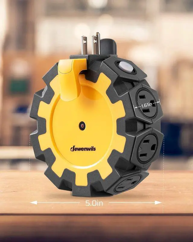 Alt view image 7 of 7 - DEWENWILS Heavy Duty 8 Outlet Power Hub with Swivel Safety Covers, Outdoor Extension Cord Adapter, Resettable 15A Circuit Breaker, for Outdoor Lights, Holiday Decorations, Workshop, Jobsite, Garage