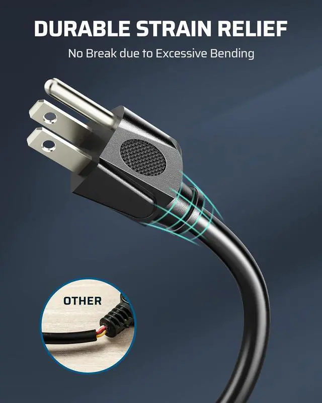 Alt view image 6 of 7 - DEWENWILS Extension Cord 10ft, 14/3 SJTW Weatherproof Power Cable for Indoor Outdoor Use, 3 Prong Heavy Duty Power Cord, Black, ETL Listed, 2 Pack