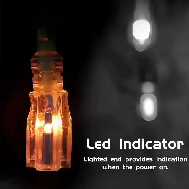 Alt view image 3 of 7 - Indoor Outdoor Extension Cord Weatherproof with Lighted End, UL Listed, 14 Gauge 15FT Black 3 Prong Heavy Duty, 14/3 SJTW 15A Power Cord for Outdoor Lights, Lawn