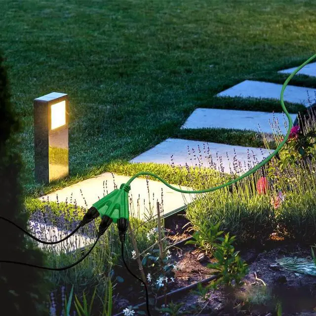 Alt view image 5 of 6 - 3-Outlets Indoor Outdoor Extension Cord Weatherproof, UL Listed, 16 Gauge 15FT Green 3 Prong Heavy Duty, 16/3 SJTW 13A Power Cord