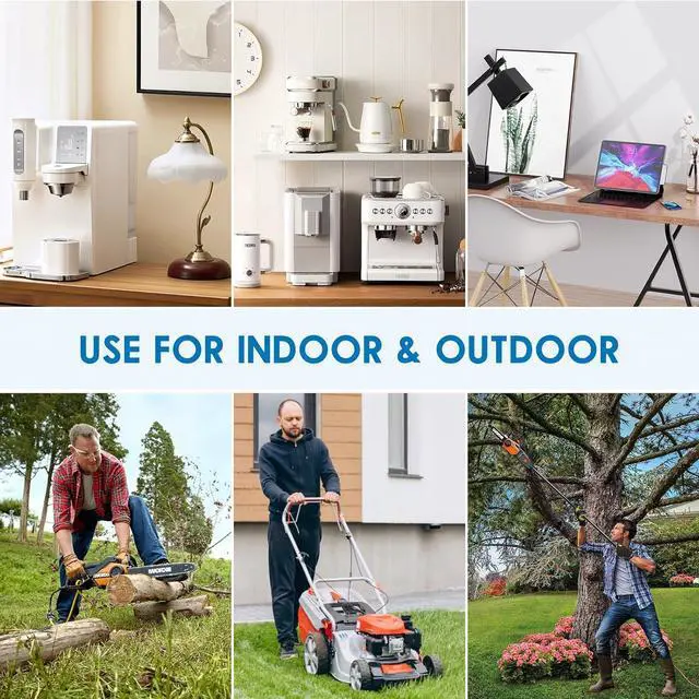 Alt view image 5 of 7 - KASONIC 1.5 FT Extension Cord with Switch, 14/3 AWG Gauge 1875W/15A Grounded Outlets 3 Prong Plugs with Safety Cover, Heavy Duty Cable On/Off Waterproof Switch,ETL Listed